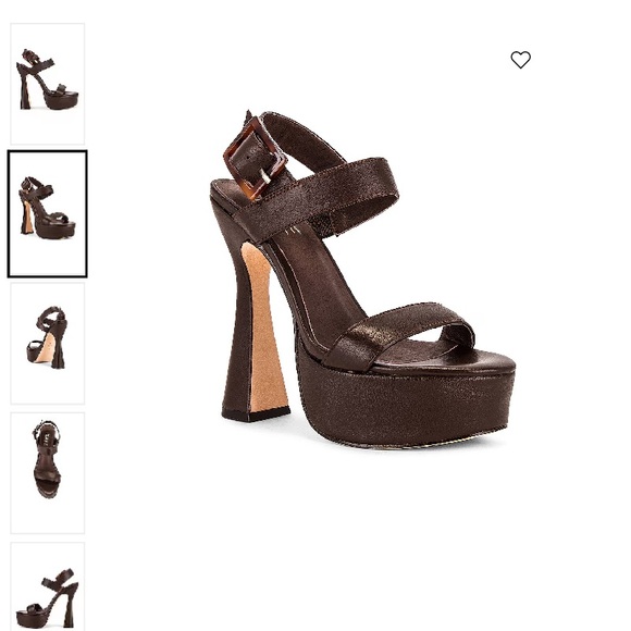 Ankle strap with adjustable buckle closure. Leather lining. - Picture 1 of 4